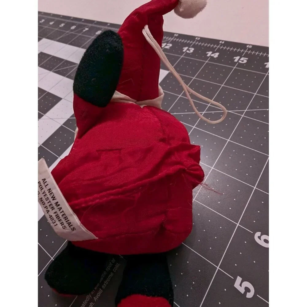 Tom Wat nylon santa ornament stuffed 4 inch‎ Holiday Christmas vintage Rare Find